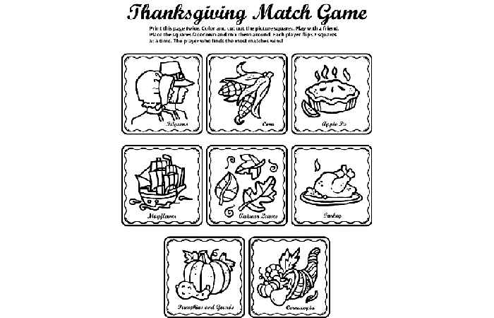 Thanksgiving Matching Game