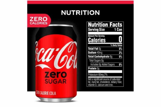 Coke Zero Nutrition Label