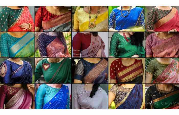 Silk Saree Boat Neck Blouse Design (2)